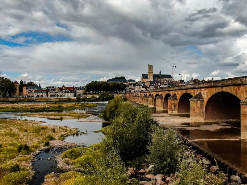 Le bec d'allier, confluence Loire-Allier vu du ciel